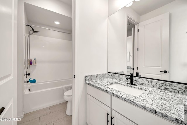 3417 E Los Gatos Dr, Phoenix, AZ 85050 - full bath featuring vanity, shower / bathtub combination, and tile patterned floors