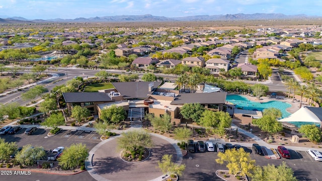 3417 E Los Gatos Dr, Phoenix, AZ 85050 - aerial perspective of suburban area featuring mountains and a pool