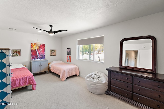 26626 N 70th Pl, Scottsdale, AZ 85266 - bedroom with carpet floors, a ceiling fan, and a textured ceiling