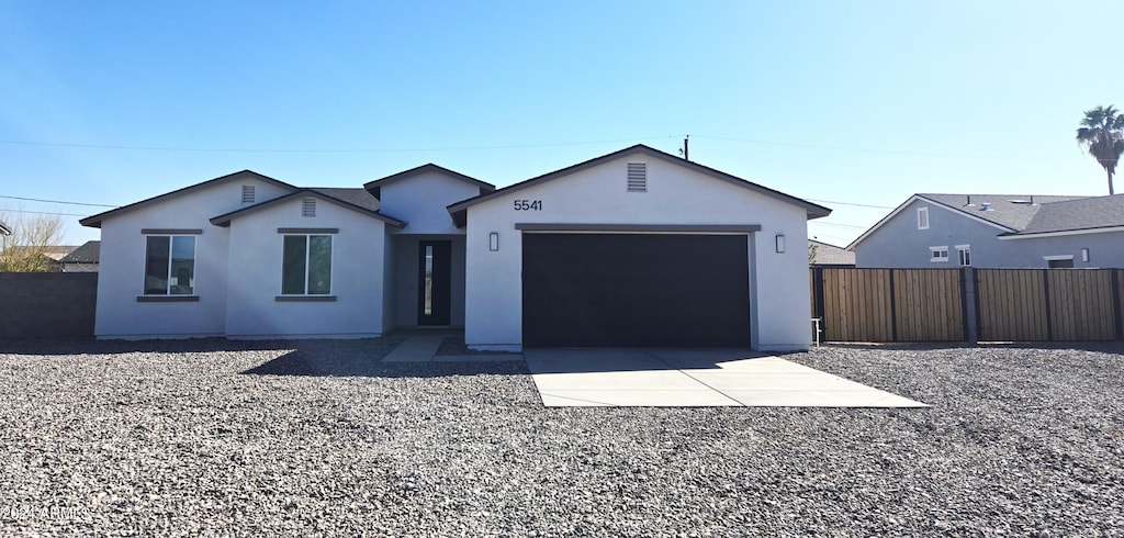 view of front of house with a garage