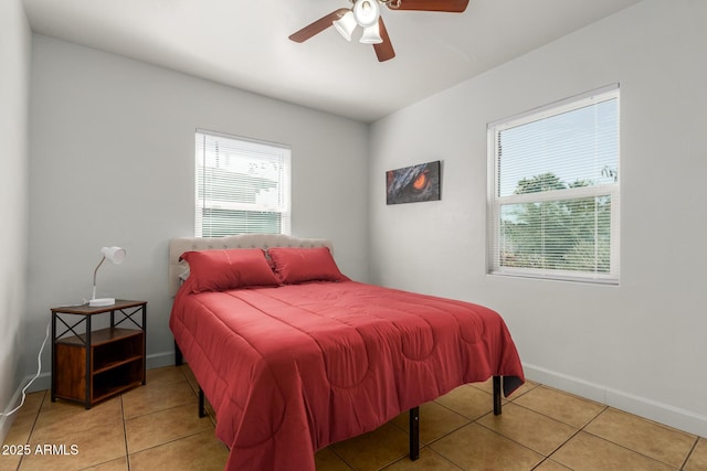 1605 W Osborn Rd, Phoenix, AZ 85015 - bedroom with light tile patterned floors and ceiling fan