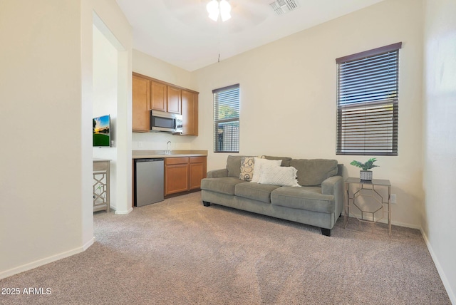 view of carpeted living room