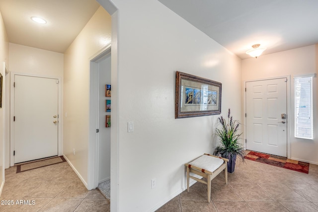 view of tiled entrance foyer