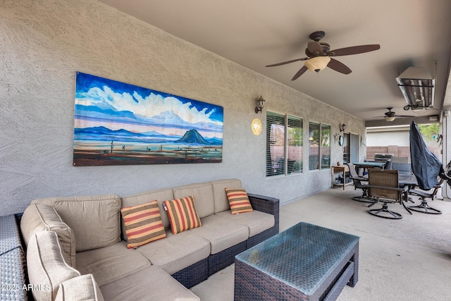 view of patio featuring an outdoor living space