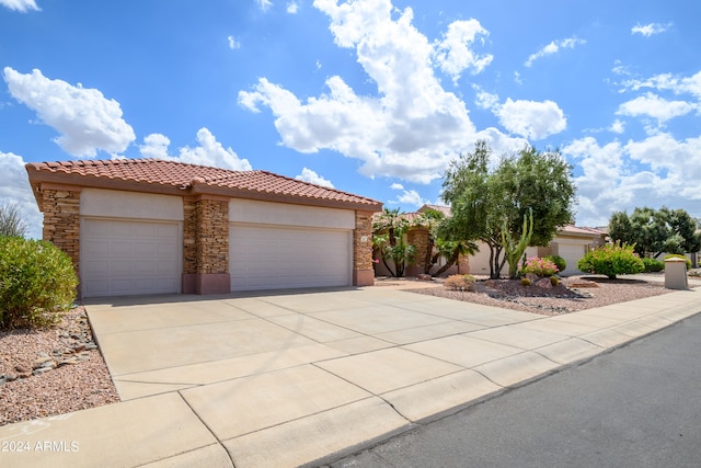 view of front of house with a garage