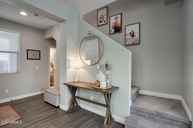 interior space featuring dark hardwood / wood-style floors