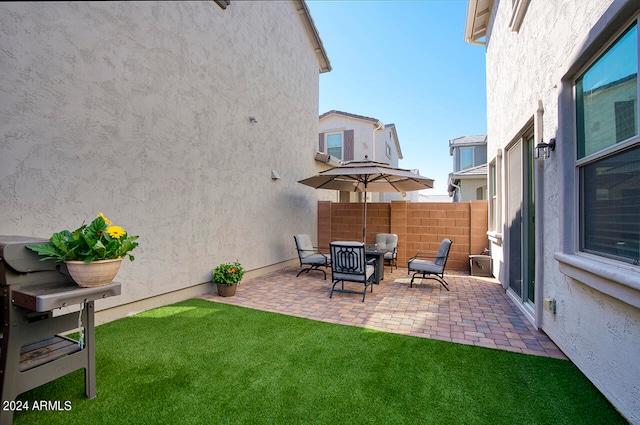 view of yard featuring a patio