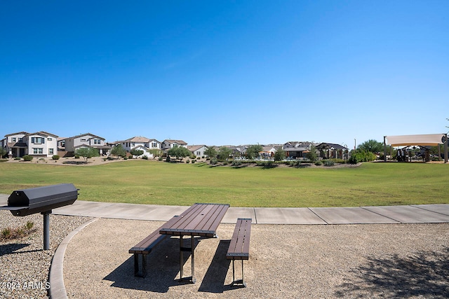 view of community with a lawn