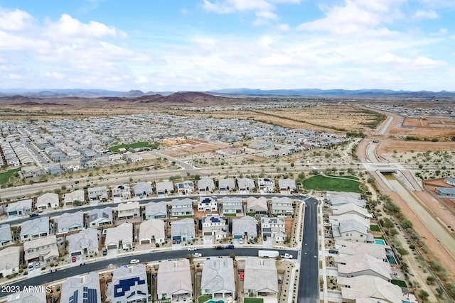 aerial view featuring a mountain view