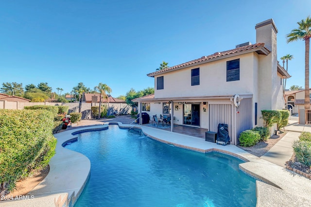 view of pool featuring a patio area