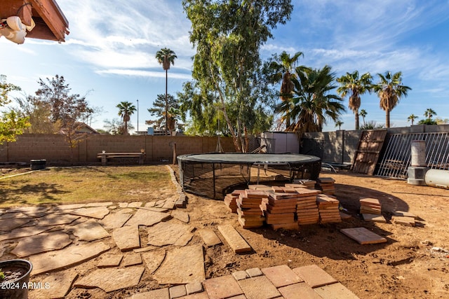 view of patio featuring a trampoline