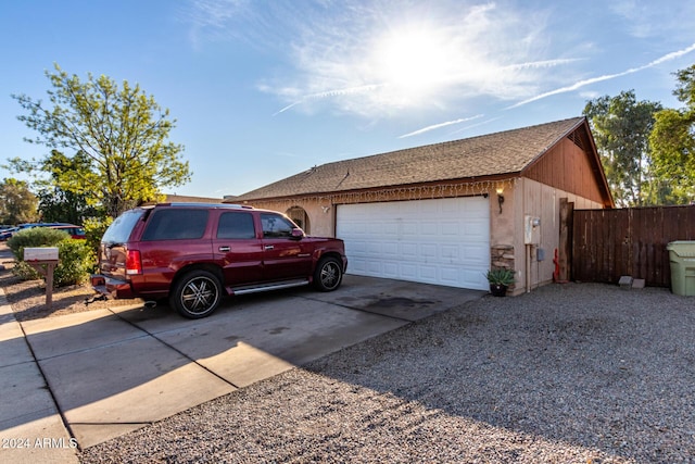 view of garage