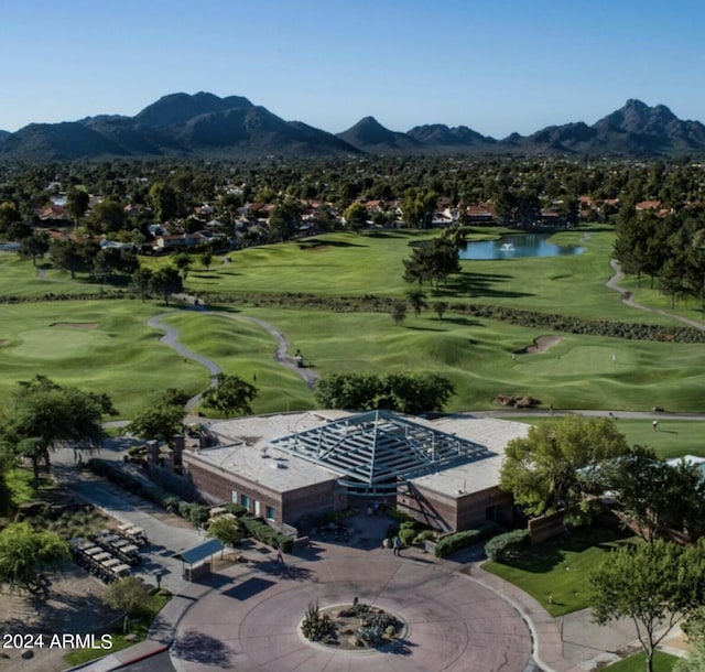 view of property's community with a water and mountain view