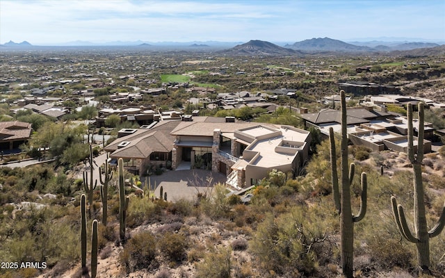 aerial view featuring a mountain view