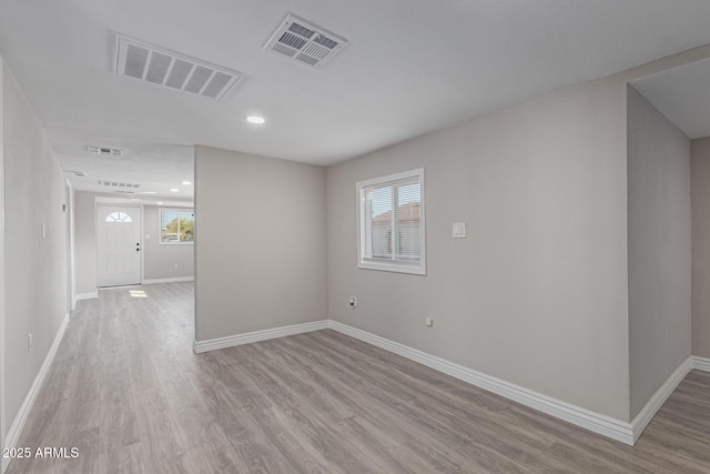 empty room featuring light hardwood / wood-style flooring