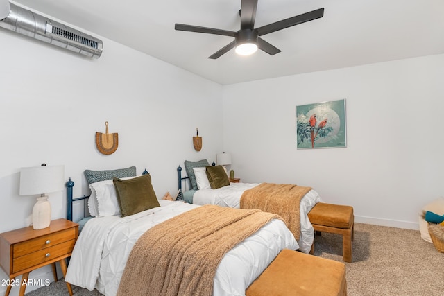 1212 E Indianola Ave, Phoenix, AZ 85014 - bedroom featuring ceiling fan, carpet floors, and baseboards
