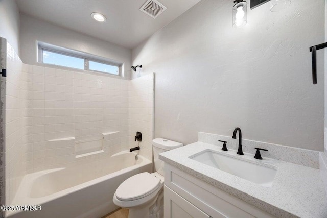 780 E Cobble Ln, Taylor, AZ 85939 - bathroom featuring toilet, tub / shower combination, and vanity