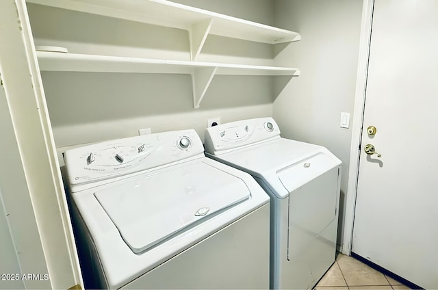 17059 W Northampton Rd, Surprise, AZ 85374 - laundry area with washer and clothes dryer and light tile patterned floors