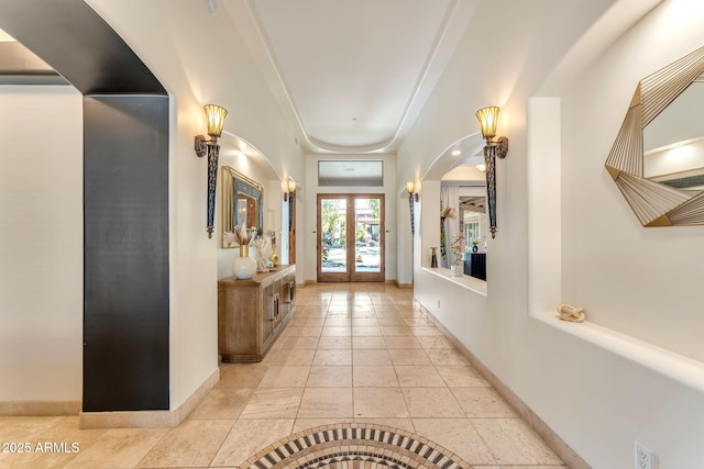 corridor with french doors