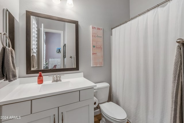 bathroom with vanity and toilet