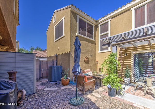 1786 S Seton Ave, Gilbert, AZ 85295 - view of patio with central air condition unit, fence, a pergola, and grilling area