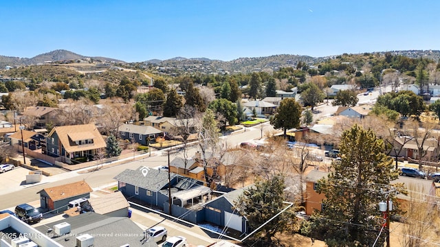 bird's eye view with a mountain view and a residential view