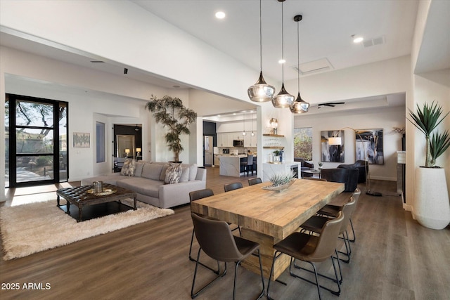 33667 N 71st Way, Scottsdale, AZ 85266 - dining room featuring plenty of natural light, wood finished floors, recessed lighting, and baseboards