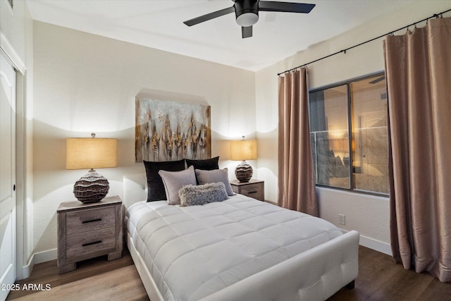 33667 N 71st Way, Scottsdale, AZ 85266 - bedroom featuring wood finished floors, baseboards, and ceiling fan