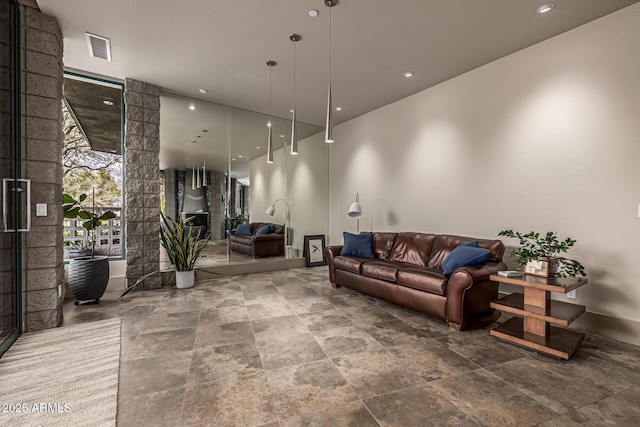 community lobby with visible vents