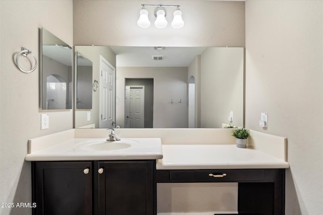 bathroom with vanity and visible vents