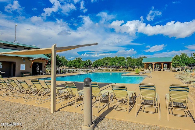 community pool with a patio