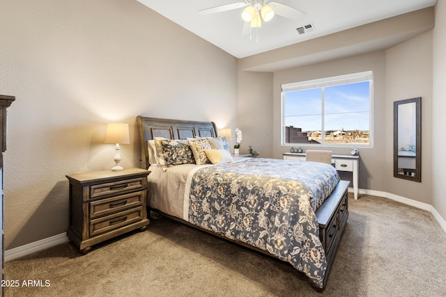 5524 N Brinson Ln, Prescott Valley, AZ 86314 - bedroom featuring carpet, baseboards, and ceiling fan