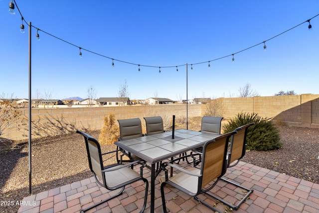 5524 N Brinson Ln, Prescott Valley, AZ 86314 - view of patio / terrace featuring outdoor dining space and a fenced backyard