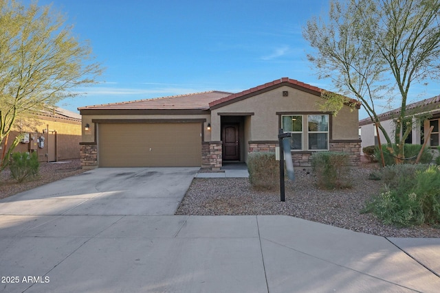 view of front of house with a garage