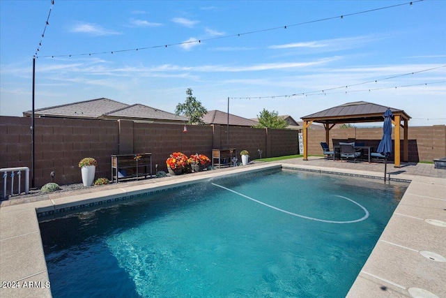 view of pool featuring a gazebo