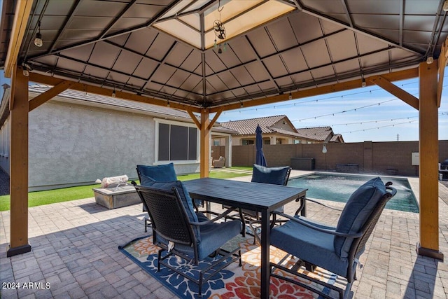 view of patio / terrace featuring a gazebo