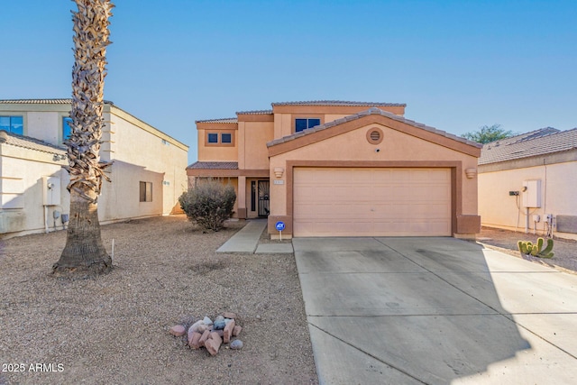 view of front of property featuring a garage