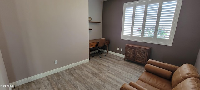 office space featuring light hardwood / wood-style flooring