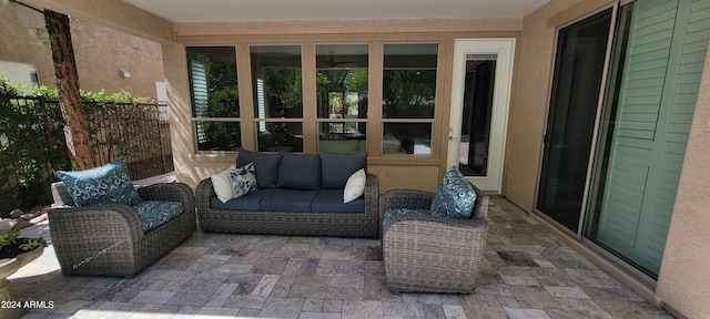 view of patio / terrace featuring an outdoor living space