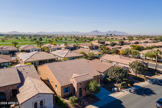 bird's eye view with a mountain view