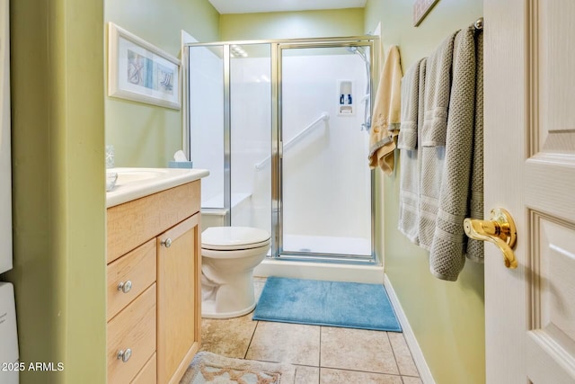 10434 N 44th St N, Phoenix, AZ 85028 - full bathroom featuring toilet, vanity, a shower stall, and tile patterned floors