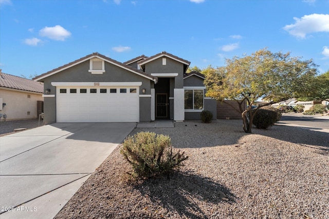 view of front of house with a garage