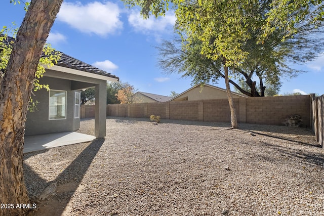 view of yard featuring a patio area