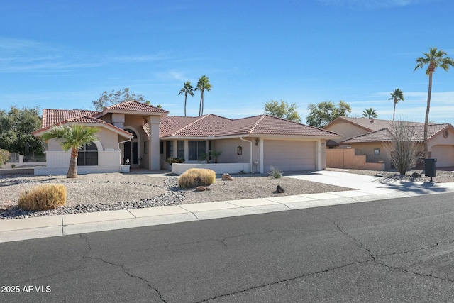 view of front of house with a garage