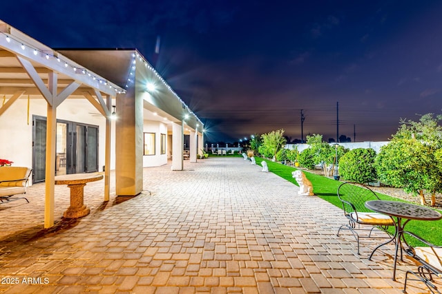 view of community with a patio area