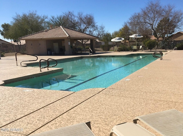 view of pool with a patio area