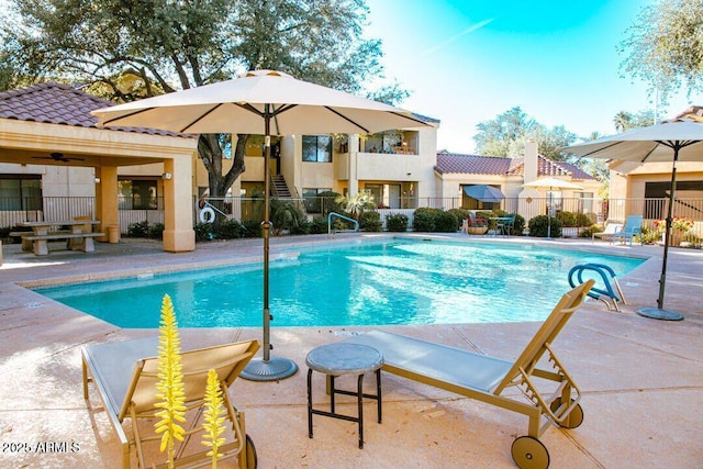 7575 E Indian Bend Rd Unit 1100, Scottsdale, AZ 85250 - community pool featuring fence and a patio