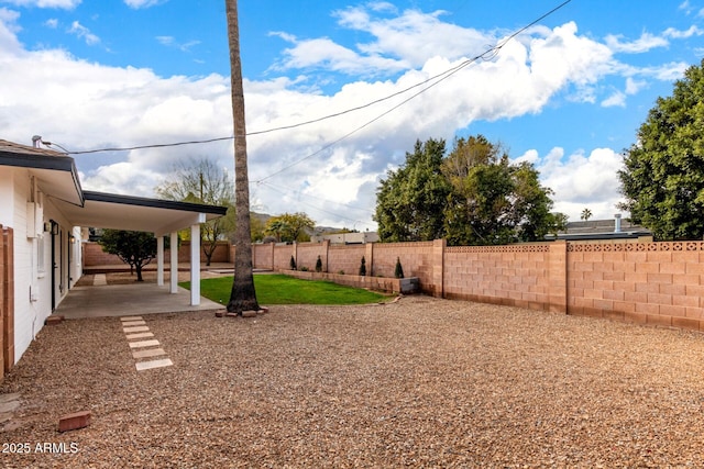 view of yard with a patio area