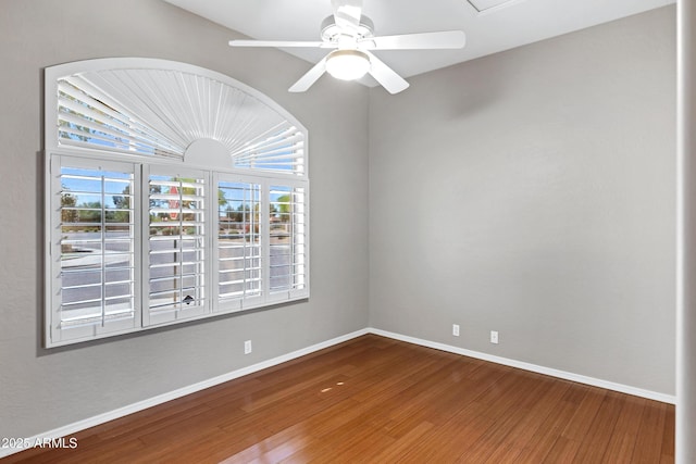 2260 E Binner Dr, Chandler, AZ 85225 - empty room with wood finished floors, a ceiling fan, and baseboards