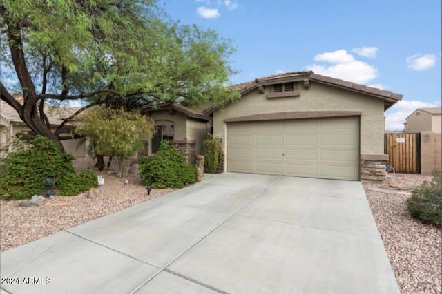 view of front of home with a garage